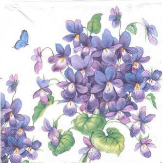 Serviettes en papier motif Violette (20 unités)