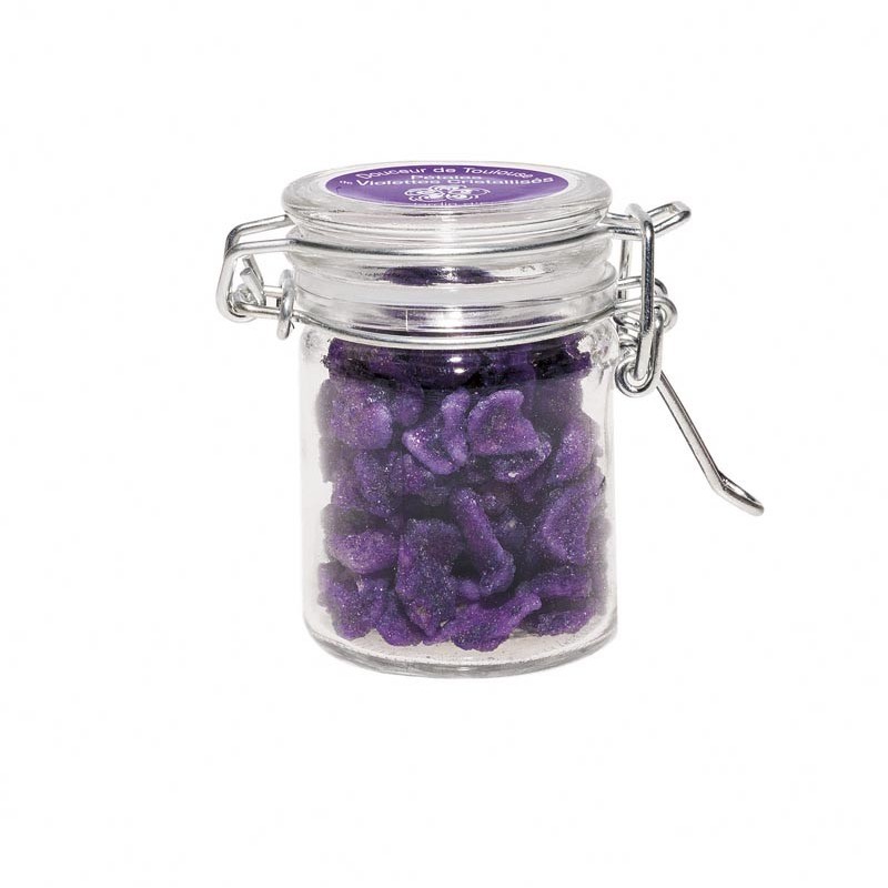 Mini pot de violettes cristallisées 30gr Mini pot de violettes cristallisées 30gr