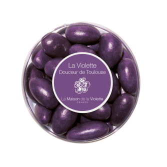 Petite boite de dragées Chocolat / Violette 90g