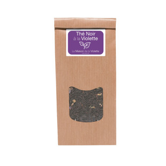 Sachet de thé noir 100g à la Violette avec fleurs