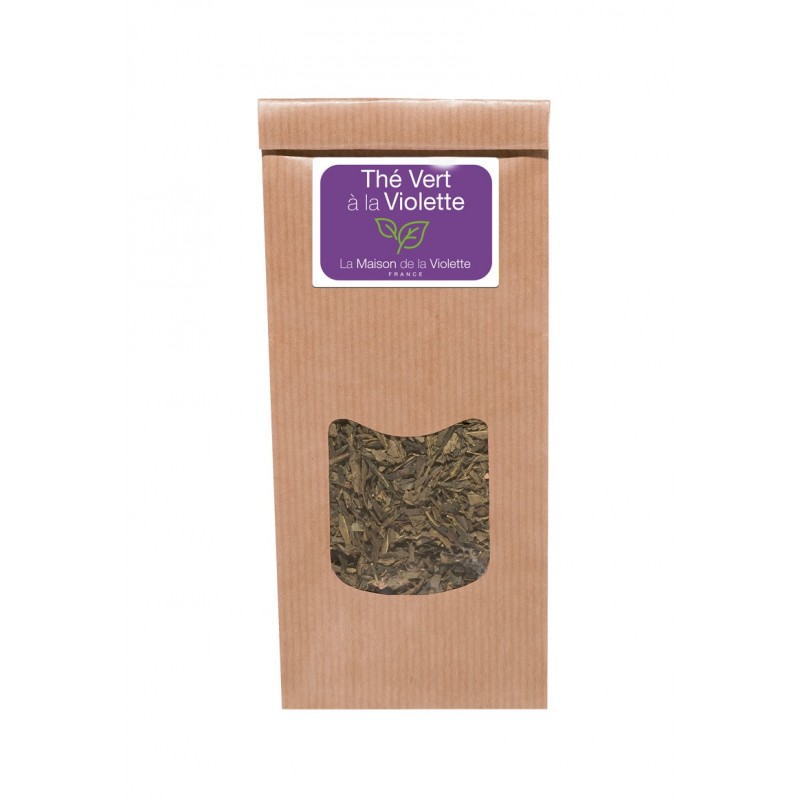 Sachet de thé vert à la Violette avec fleurs 100g Sachet de thé vert à la Violette avec fleurs 100g