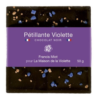 "Pétillante" Violette : tablette 50g chocolat noir / Violette par Francis Miot