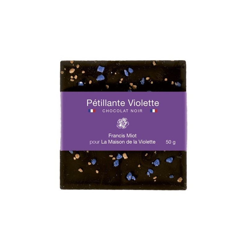 "Pétillante" Violette : tablette 50g chocolat noir / Violette par Francis Miot