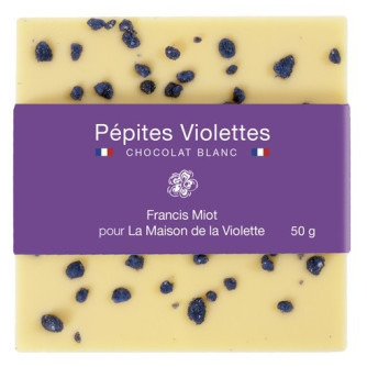 Chocolat blanc "Pépites" tablette 50g par Francis Miot