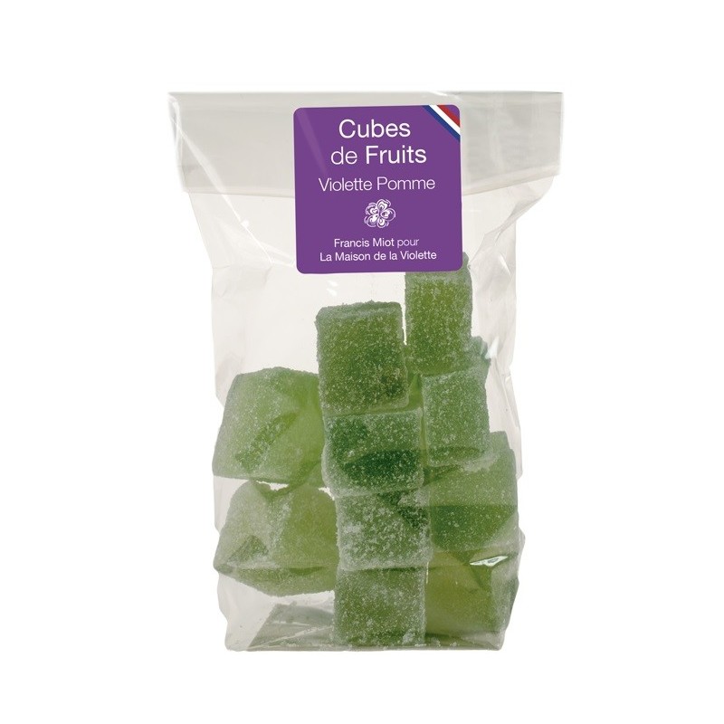 Cubes de fruits Pomme / Violette en sachet 150g Cubes de fruits Pomme / Violette en sachet 150g