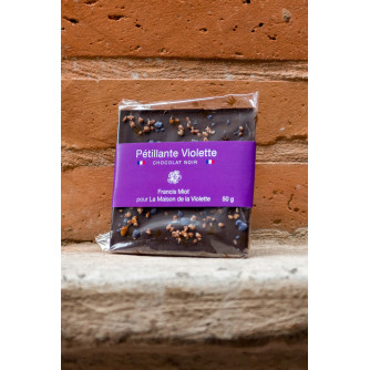 Chocolat noir "Pétillante" Violette tablette 50g par Francis Miot