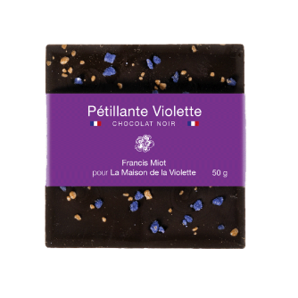Chocolat noir "Pétillante" Violette tablette 50g par Francis Miot